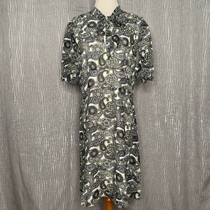 ModCloth Ready To Rise paisley tie neck dress